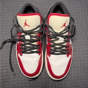 Air Jordan Low Top AJ 1Sneakers in White & Red size women’s 7